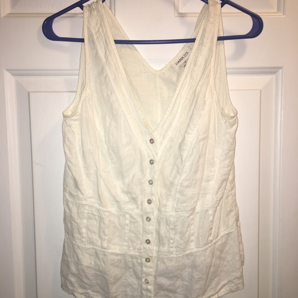 White button up tank top